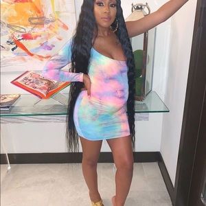 Tie Dye one sleeve dress